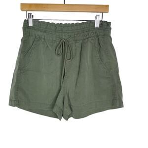New LOFT XSmall XS Olive Green Emory Shorts Lyocell Drawstring Waist Pockets